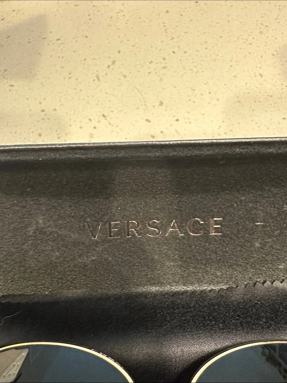 Versace Gold Frame Sunglasses with Black Lenses - Classic Aviator Style